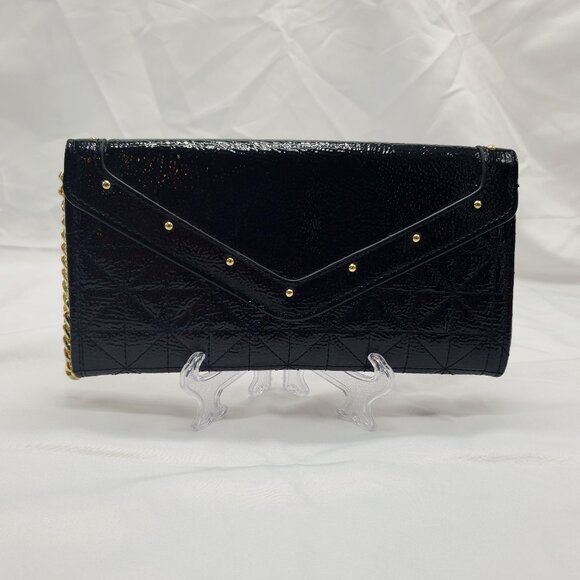 Studded Black Wallet With Removable Chain and Pink Interior - Picture 1 of 7
